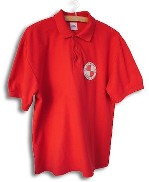 Polo-Shirt mit Stickwappen Rot-Weiss Erpel